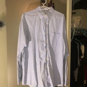 Blue and white checkered button down